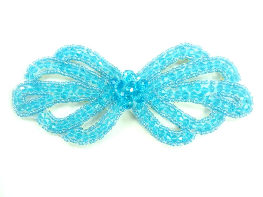 Applique Patch Glass Beaded Turquoise Blue Costume Sewing Motif 5 JB213