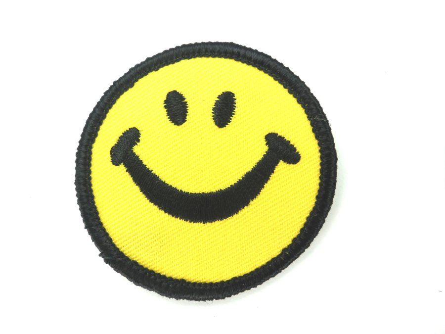 Smiley Face Embroidered Applique Patch 2 F70