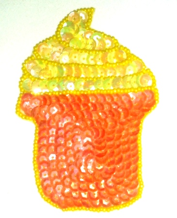 EB2  Cup Cake Sequin Beaded Applique 4
