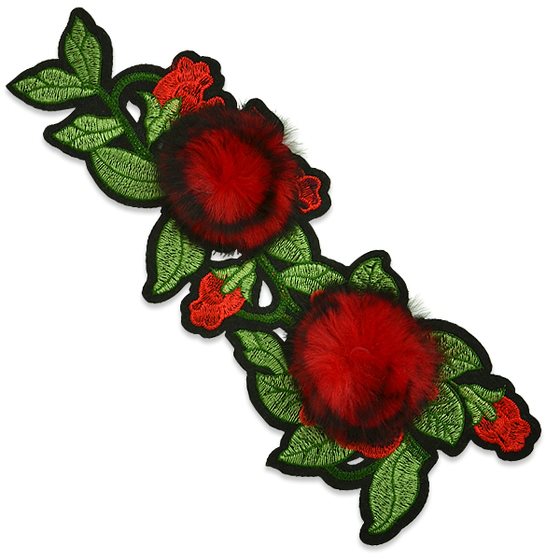 Red Rose Applique Embroidered Iron On Clothing Patch 10.5 ESA6427