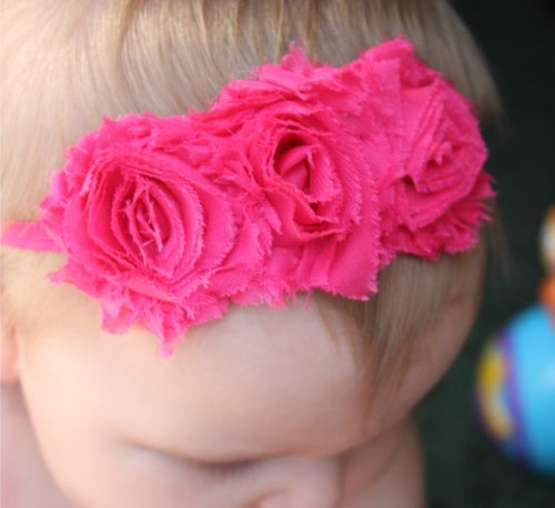 GB7 Chic Triple Shabby Frayed flower Headbands SKINNY Headband 8 Colors Available