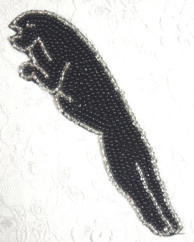 LC513 Cougar  Beaded Applique 4.75