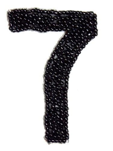 Black Beaded Number Applique