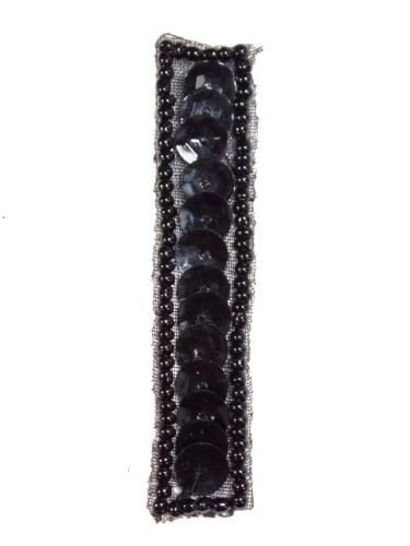 K3  Black Sequin Number ( 1 ) Applique  2.5\