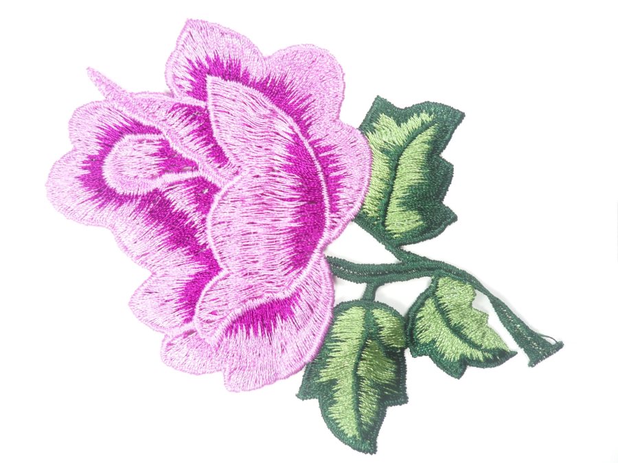 Floral Embroidered Applique Lavender Dance Costume Craft Patch 4.5 GB701