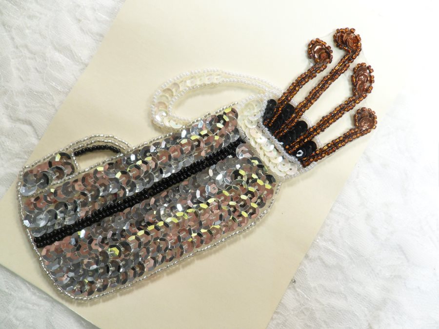 Self Adhesive Golf Sequin Applique Beaded Patch Motif Sewing Crafts Supplies 6.25 (LC1870)