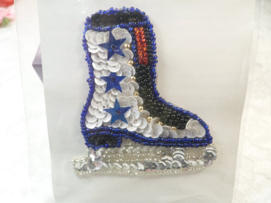 Self Adhesive Skate Sequin Applique Beaded Patch Motif Sewing Crafts Supplies 3 (LC1872)