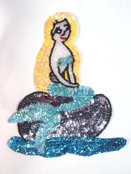 Mermaid Beaded Sequin Applique 7" 0050A