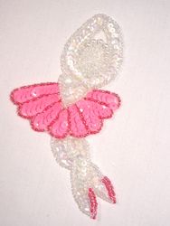 0116  Ballerina Girl Beaded Sequin Applique 5"
