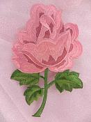 Rose Embroidered Pink Mauve Applique Patch 5.25" F83