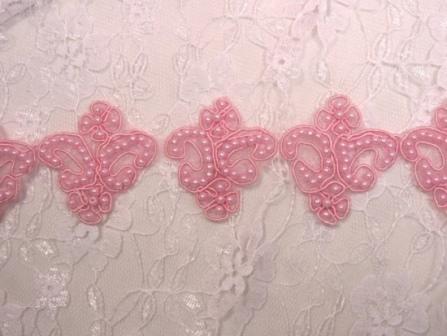 RM 0227 Pink Pearl Victorian Beaded Trim 15"