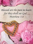 0265B Single Gold Beaded Heart  1.5"