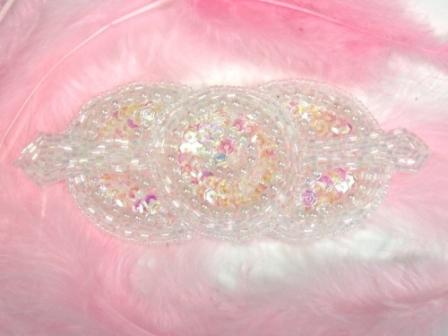 0369 Crystal AB Triple Circle Sequin Beaded Applique