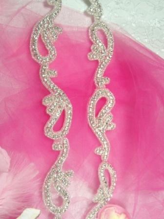 0473  Genuine Rhinestone Beaded Trim  1.75"