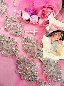 0477  Cinderella  Aurora Borealis Crystal AB Rhinestone Beaded Trim 2"