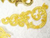Sequin Appliques Gold w/ Beaded edge Dance Costume Motif Mirror Pair (0514X)