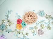 3 Dimensional Applique Sequin Venice Lace Floral Sewing Clothing Patch 13" GB1010