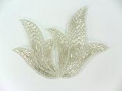 Silver Beaded Applique 5.25" JB286