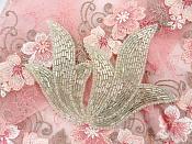 Silver Beaded Applique 5.25" JB286