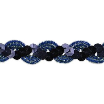 RME6119-nv-36 REDUCED Navy Ric Rac Sequin Sewing Craft Trim