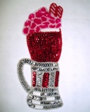 Ice Cream Float Soda Mug Cup Sequin Beaded Appliques 0191