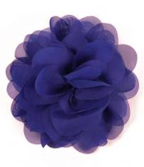 E6042 Royal Blue Floral Brooch Clip Applique 5"