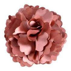 E6049 Mauve Silky Floral Brooch Hair Clip Applique 3.75"