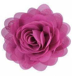 E6042 Bright Purple Floral Brooch Clip Applique 5"