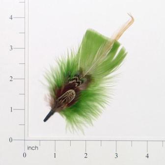 E4119  Green & Brown Feather 3.5"