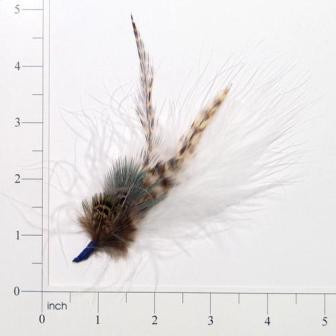 E4123  Brown & White Spotted Feather 3.25"