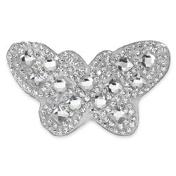 E1326 Crystal Rhinestone Butterfly Applique Clothing or Cake Decor 2.75"
