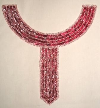 K8397  Mauve Collar Sequin Beaded Applique 9.5"