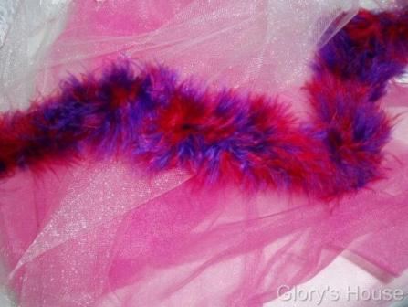 E3760  Purple & Red Marabou Feather Fur Sewing Trim 2"