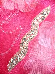 ACT/XR179 Rhinestone Applique Silver Beaded Crystal 5"