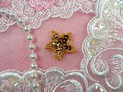 Star Applique 1 Inch Gold Sequin Beaded Patch Iron On Petite (ACT/XR359-gl)