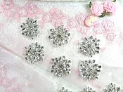 ACT/GB527 Rhinestone Floral Applique Glass Stone Applique 1.5" (GB527)