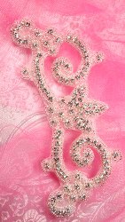 ACT/XR50/A "Cinderellas Carriage" Crystal Rhinestone Applique Silver Beaded 6.5"