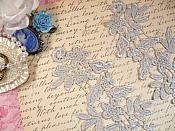 Embroidered Floral Applique Mirror Pair Light Gray Clothing Patch Craft Motif 10" (BL106X)