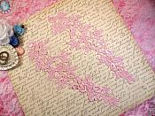Embroidered Floral Applique Mirror Pair Light Pink Clothing Patch Craft Motif 10" (BL106X)
