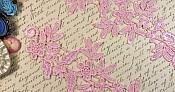 Embroidered Floral Applique Mirror Pair Light Pink Clothing Patch Craft Motif 10" (BL106X)