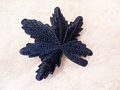 Embroidered Leaf Applique Navy Clothing Patch Craft Motif 2" (BL116)
