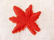 Embroidered Leaf Applique Red Clothing Patch Craft Motif 2" (BL116)
