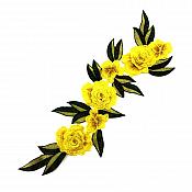 Embroidered Floral 3D Applique Yellow Rose Patch Craft Motif 15" (BL125)