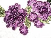 Embroidered Floral 3D Applique Lavender Rose Patch Craft Motif 11.25" (BL126)