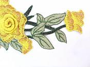 Embroidered Floral 3D Applique Yellow Rose Patch Craft Motif 11.25" (BL126)