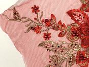 3 Dimensional Embroidered Lace Applique Red Floral 17" BL129