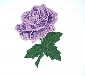 Embroidered Applique Lavender Rose Craft Patch 3.5" BL132