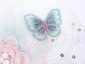 Butterfly Floral Applique Three Dimensional Embroidered Lace Sewing Patch 9.75 inches BL144