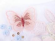 Butterfly Floral Applique Three Dimensional Embroidered Lace Sewing Patch 9.75 inches BL144