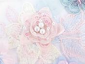 Butterfly Floral Applique Three Dimensional Embroidered Lace Sewing Patch 9.75 inches BL144